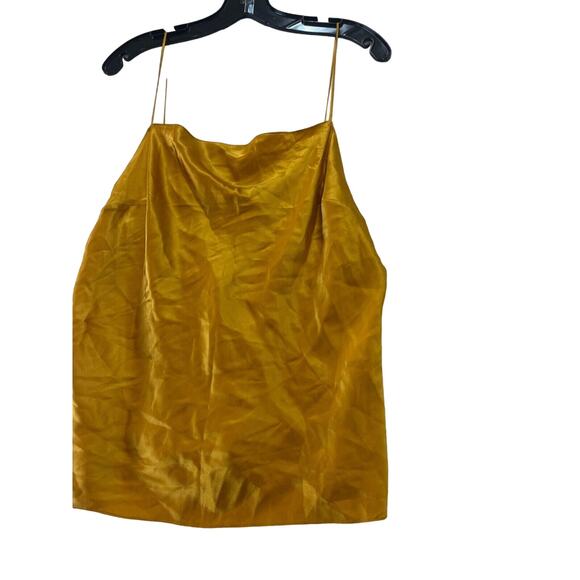 Dannijo Silk Camisole Tank Top Womens XL Marigold Yellow Bronze Charmeuse - Picture 13 of 13